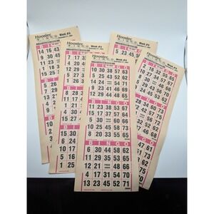 Lot of 5 RARE Hoosier Bingo TV Game Show‎ Cards Sept 2003 Indiana Paper Ephemera